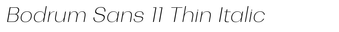 Bodrum Sans 11 Thin Italic